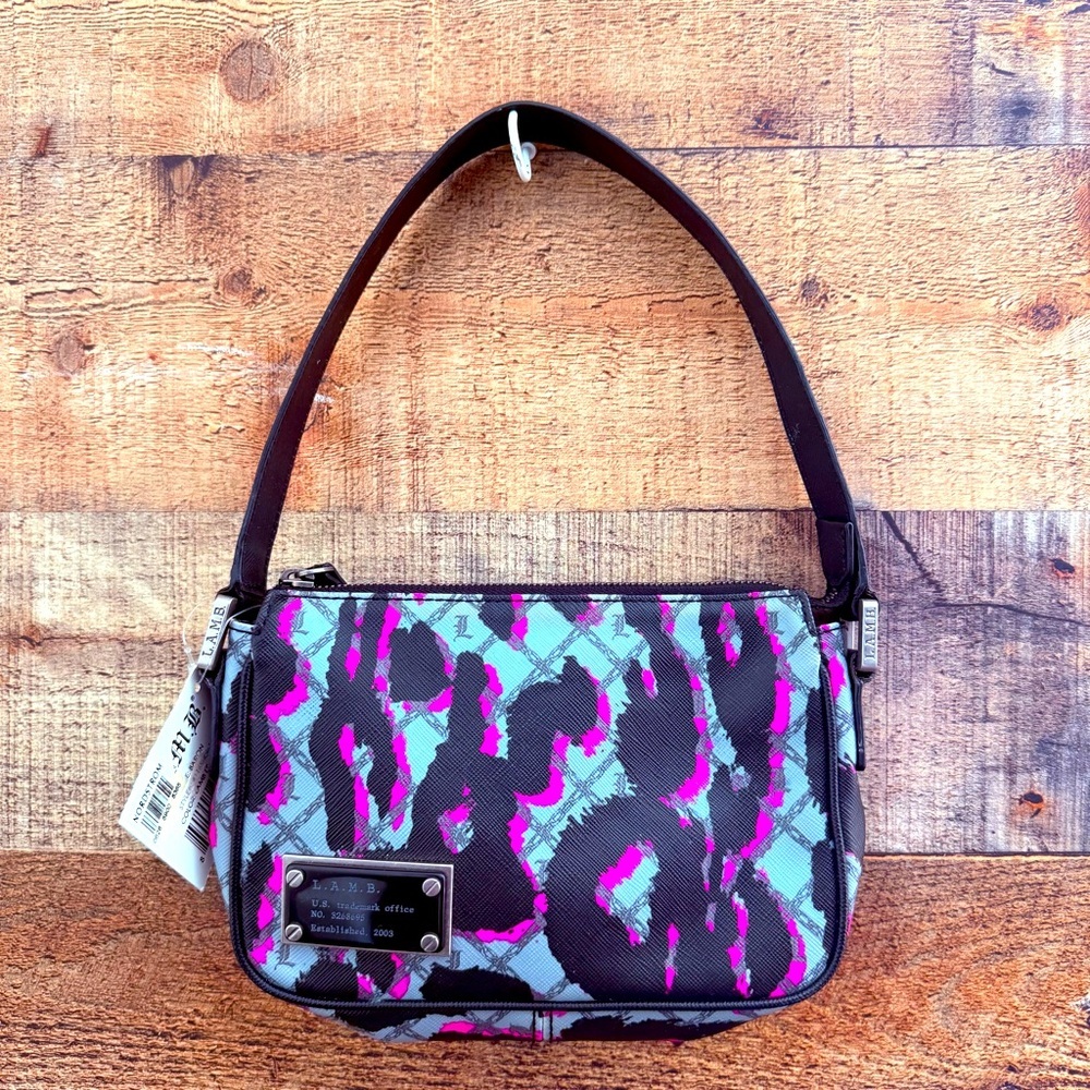 NWT Y2K Vintage Rare L.A.M.B. Baron Leopard Print Mini Shoulder Bag